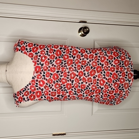 Cabi Flipside Red Floral Ruffle Blouse Size Small Style 5356 - Picture 7 of 11